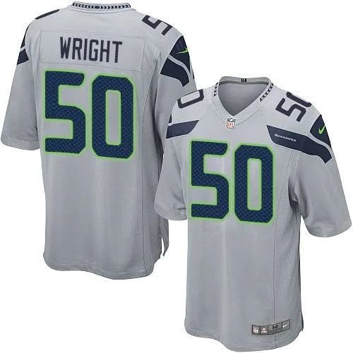 Men Seattle Seahawks 50 K.J. Wright Nike Grey Game NFL Jersey